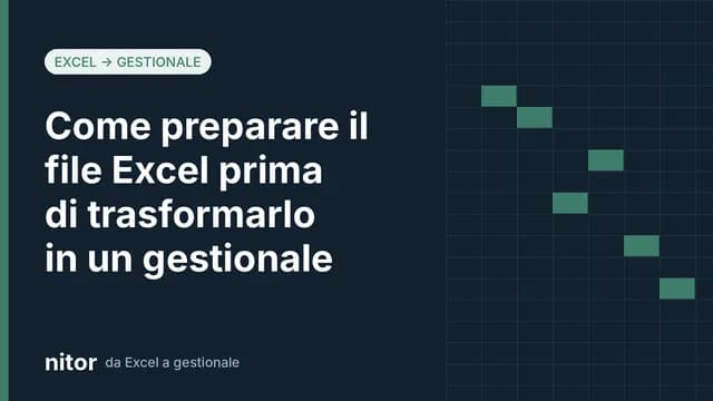 Copertina: come preparare il file Excel prima di trasformarlo in un gestionale online, con griglia di celle stilizzata